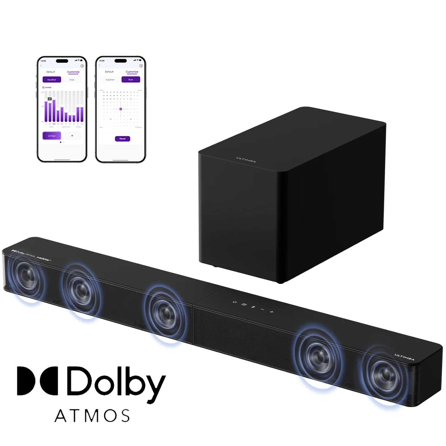 5.1 Soundbar with Dolby Atmos, 3D Surround System Soundbar for TV with Wireless Subwoofer, APP Control, Home Theater TV