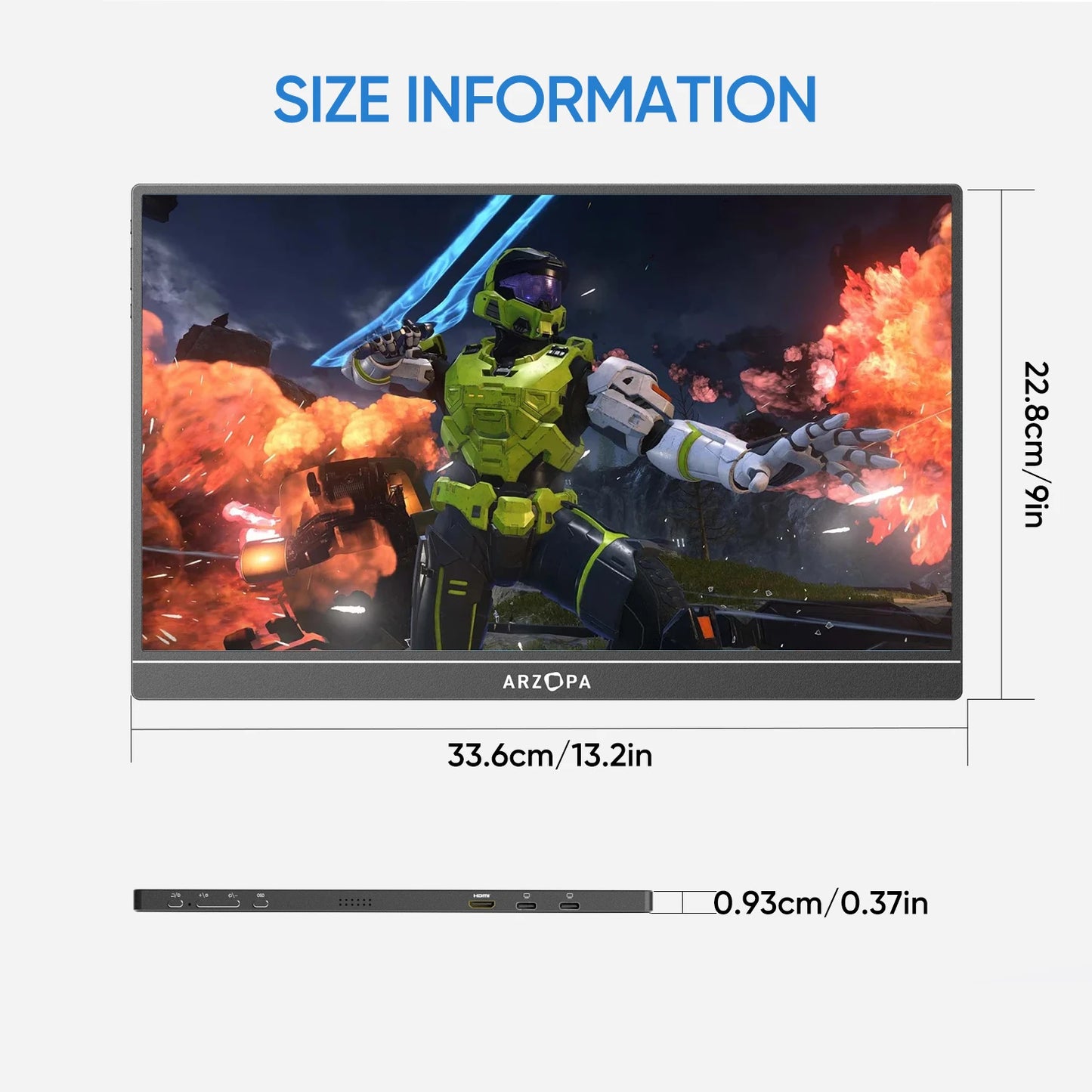 16.1 Inches Portable Gaming Monitor 144Hz 100% SRGB 1080P FHD IPS Screen Second Screen for Switch, Xbox, PS5, Laptop, Mac
