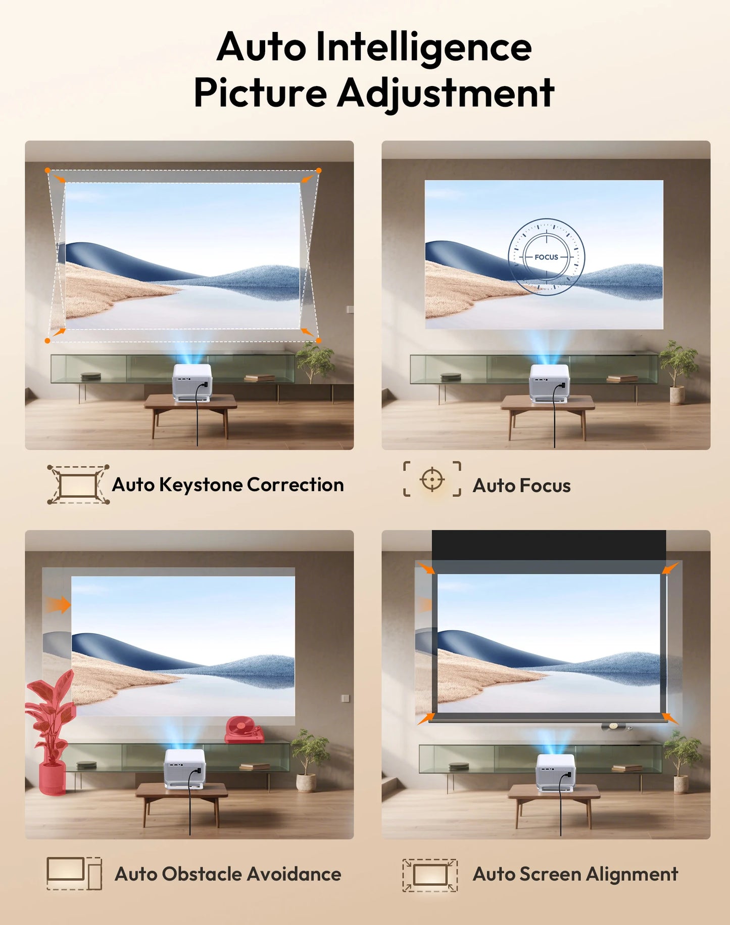 XGODY N6 Pro Netflix Officially 4K Projector 28000 Lumens Voice Control Smart Android TV Whale OS 32GB ROM Outdoor Home Theater