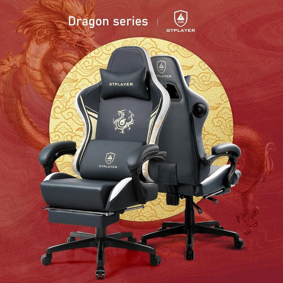 Gaming Chair with Bluetooth Speakers and Footrest