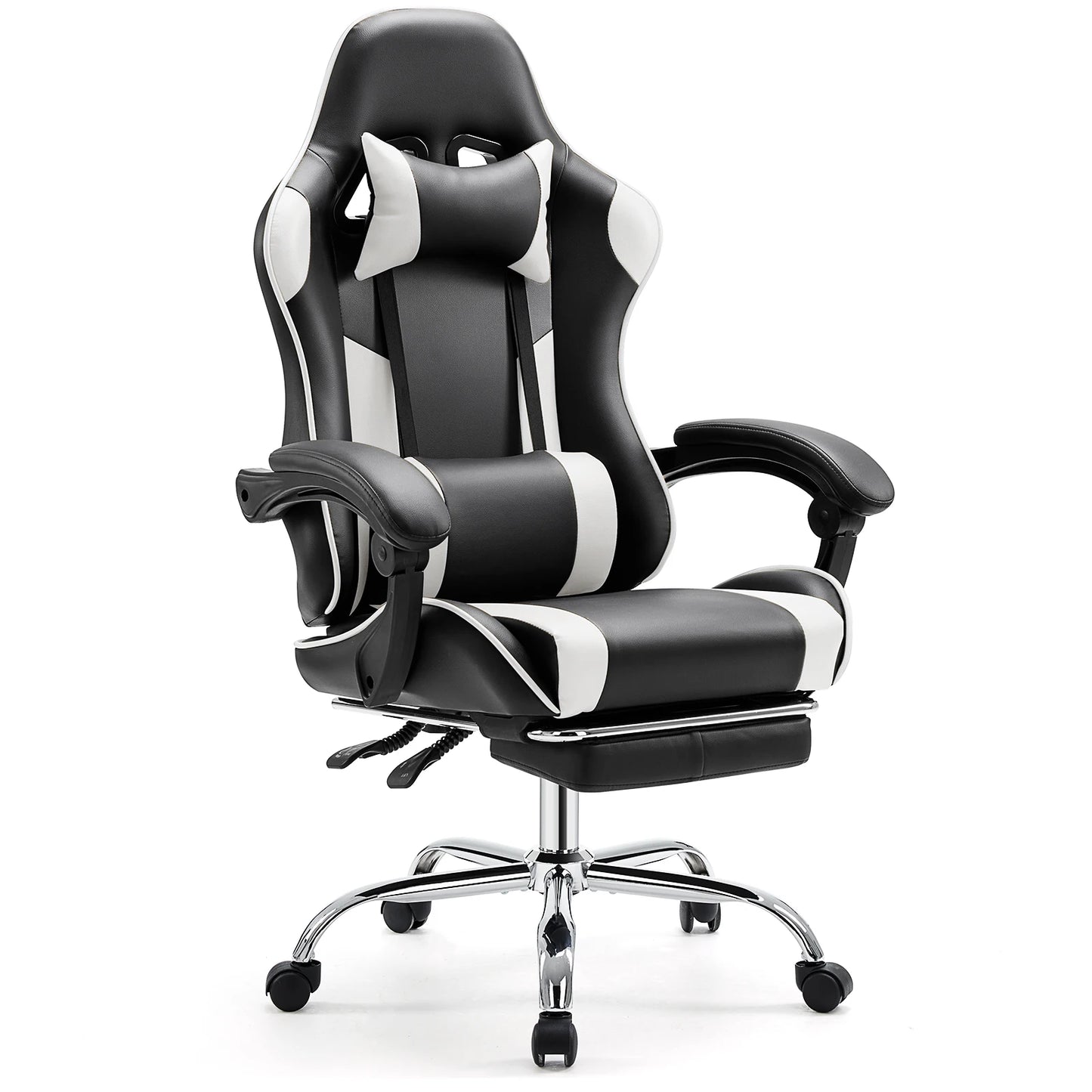 MCQ Gaming Chair Video Game Desk Ergonomic Office Chair with Footrest and Lumbar Support Height Adjustable with 360° Swivel