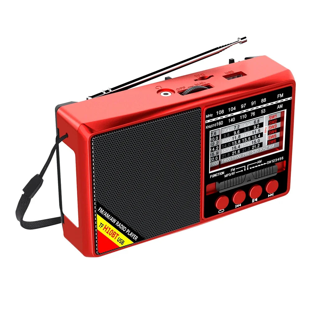 Portable Mini Radio Full Band FM/AM/SW Battery Operated Radio Player with Telescopic Antenna Emergency Radio Built-in Speaker
