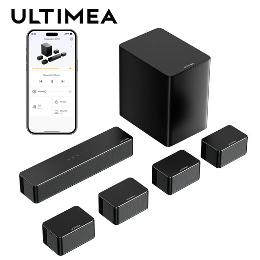 7.1 Surround Sound System Sound bar for TV with APP Control, Home Cinema Bluetooth Speaker with 6.5" Wireless Subwoofer