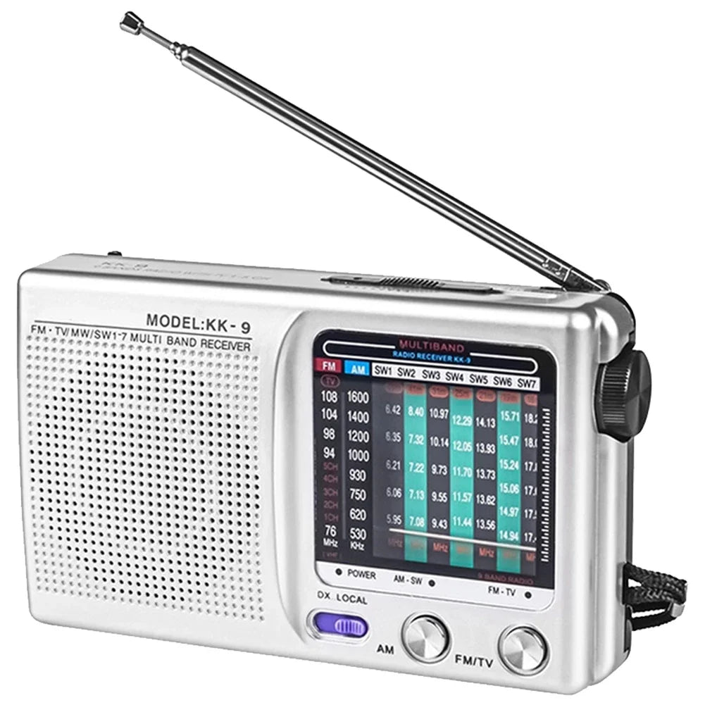 Portable Mini Radio Full Band FM/AM/SW Battery Operated Radio Player with Telescopic Antenna Emergency Radio Built-in Speaker