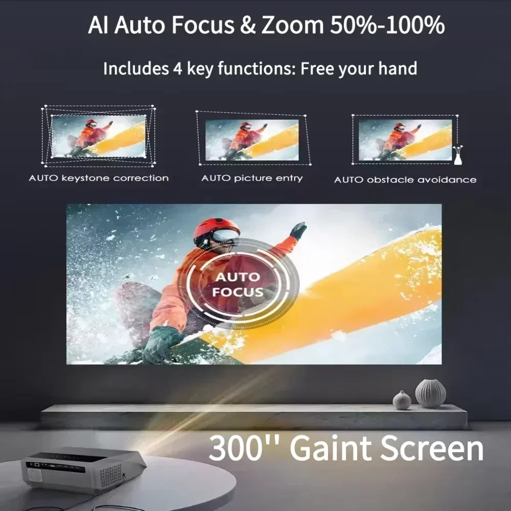 3500 ANSI auto focus 4K projector 2.4+5G wifi bluetooth1080P full hd HDR android tv movie video daytime projector home theater