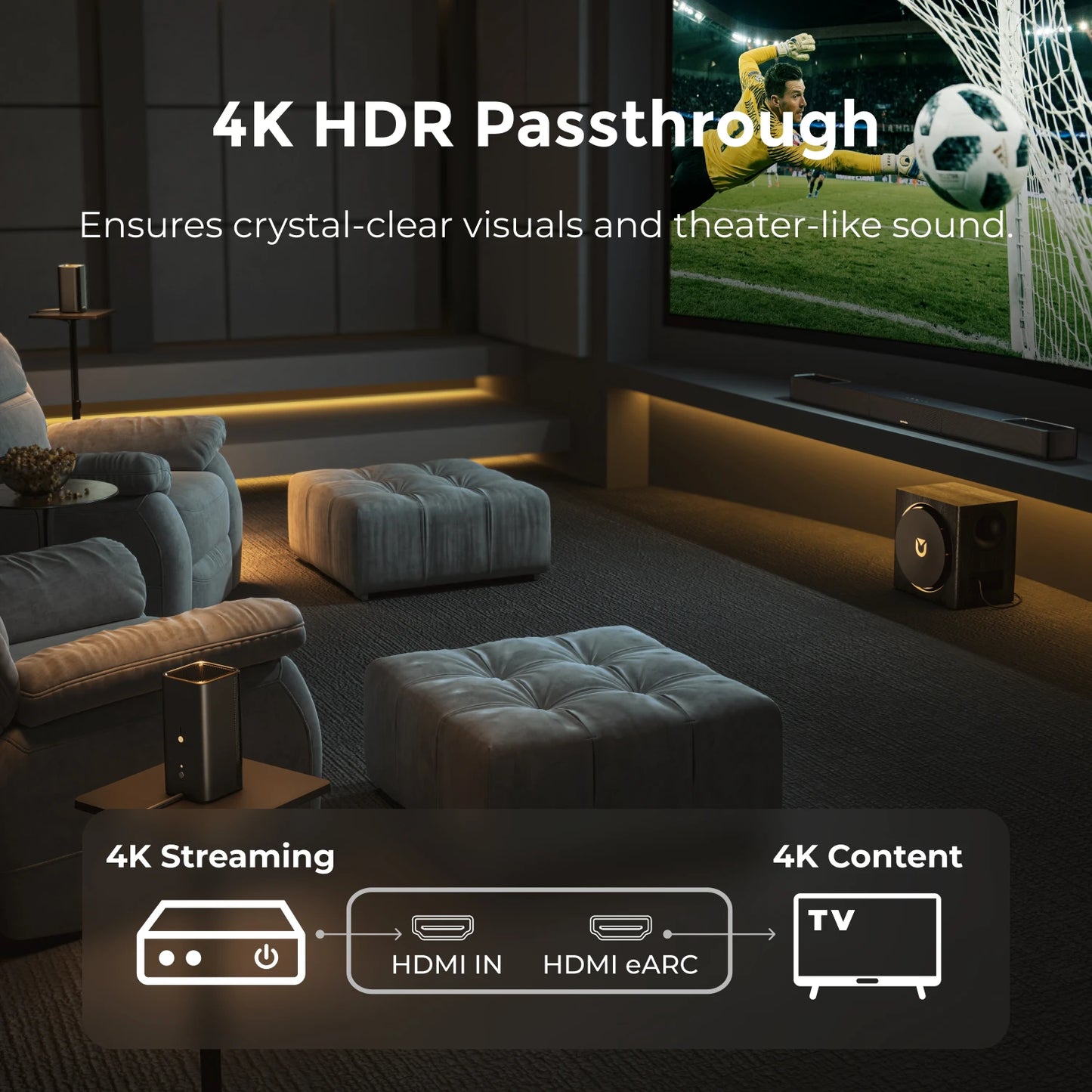 Skywave X60 840W 7.1.4ch Soundbar for TV with Dolby Atmos, Surround Sound System with 8'' Wireless Subwoofer&2 Speakers