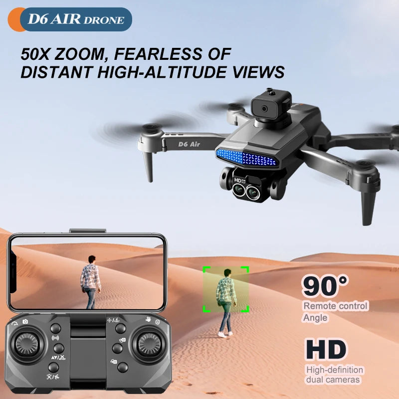Folding Portable RC Drone 540° Five Way Obstacle Avoidance Electric Dual Camera Optical Flow Hover 2.4G WiFi Image Transmission Lightweight Aerial Drone