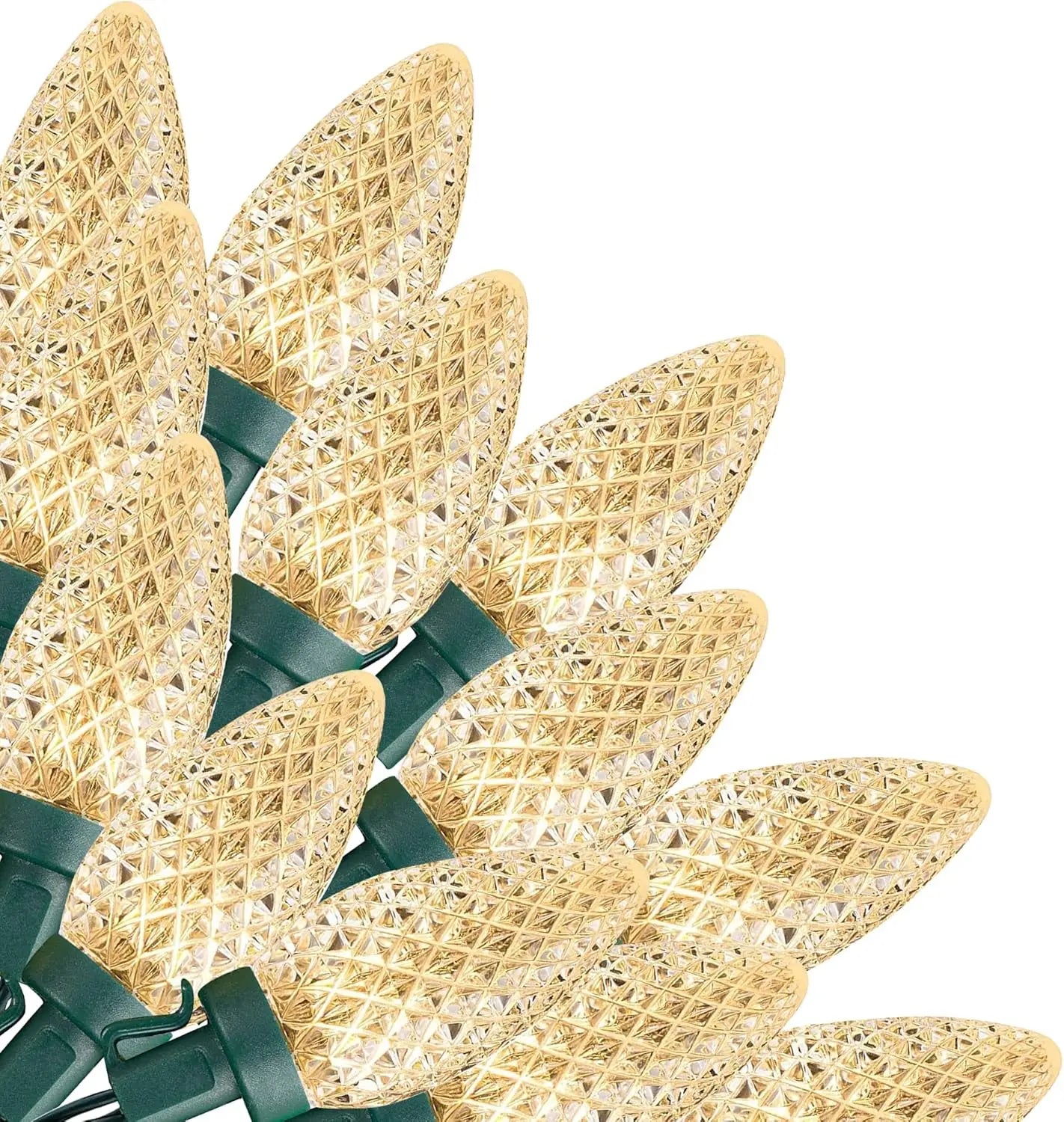 C9 Christmas String Lights, 100 LED 66 FT Waterproof Connectable Green Wire Fairy Lights, Christmas Lights for Indoor Outdoor