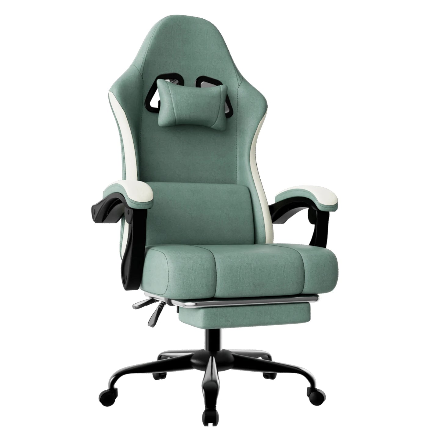 Ergonomic Gaming Chair with Individually Wrapped Spring Cushioning Breathable Fabric Adjustable Lumbar Support for