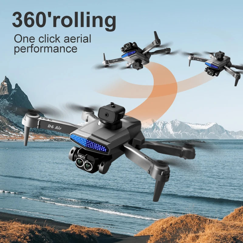 Folding Portable RC Drone 540° Five Way Obstacle Avoidance Electric Dual Camera Optical Flow Hover 2.4G WiFi Image Transmission Lightweight Aerial Drone