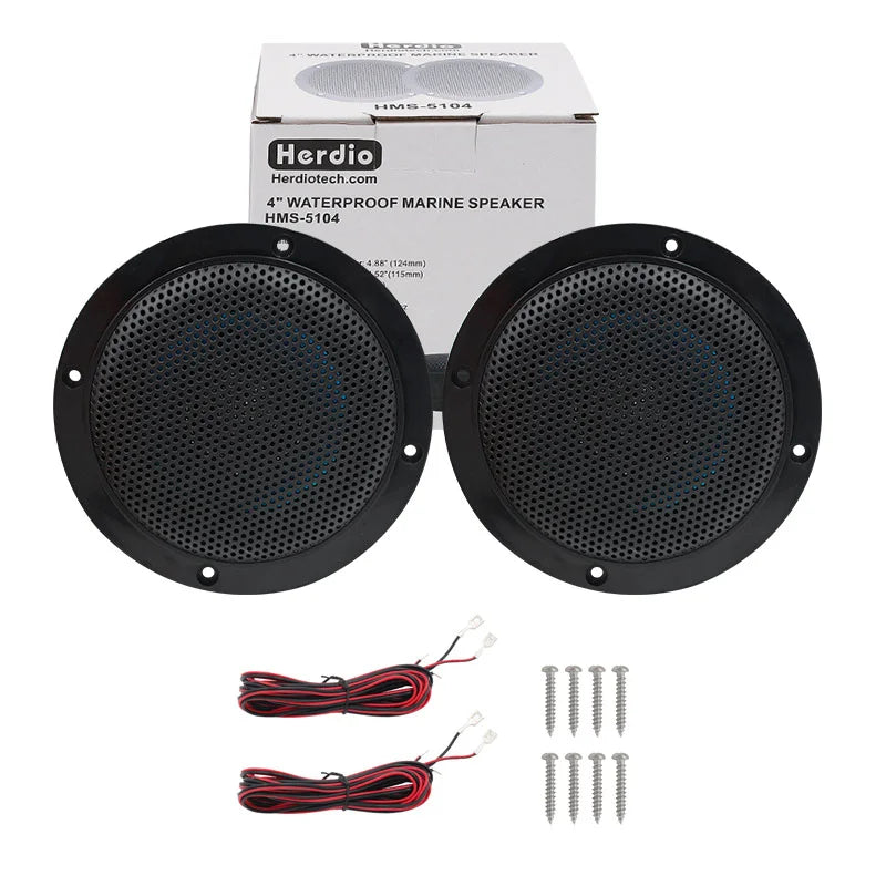 Herdio 4 Inch 160W Home In-Wall Ceiling Waterproof Speaker Surround Sound Speaker for Kitchen Bathroom Yacht Outdoor Theater