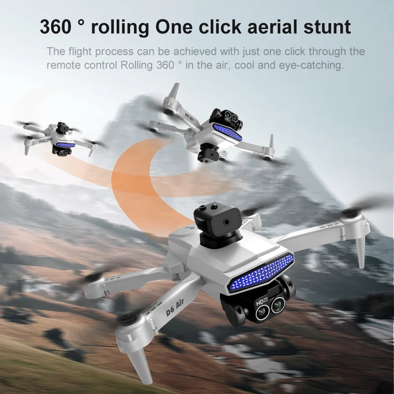 Folding Portable RC Drone 540° Five Way Obstacle Avoidance Electric Dual Camera Optical Flow Hover 2.4G WiFi Image Transmission Lightweight Aerial Drone