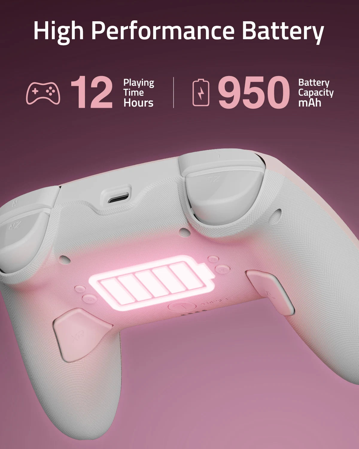 FUNLAB Switch 2 Pro Controller For Switch OLED/Lite/PC With Hall Effect/RGB/Paddle/Turbo Nintendo Luminous cat paw GamePad-pink