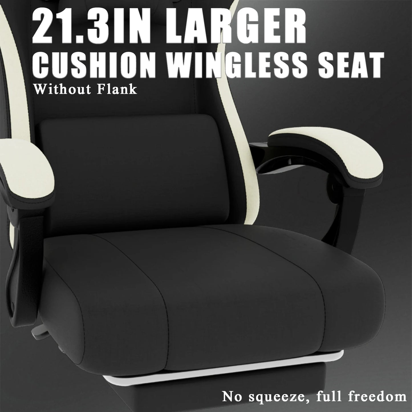 Ergonomic Gaming Chair with Individually Wrapped Spring Cushioning Breathable Fabric Adjustable Lumbar Support for