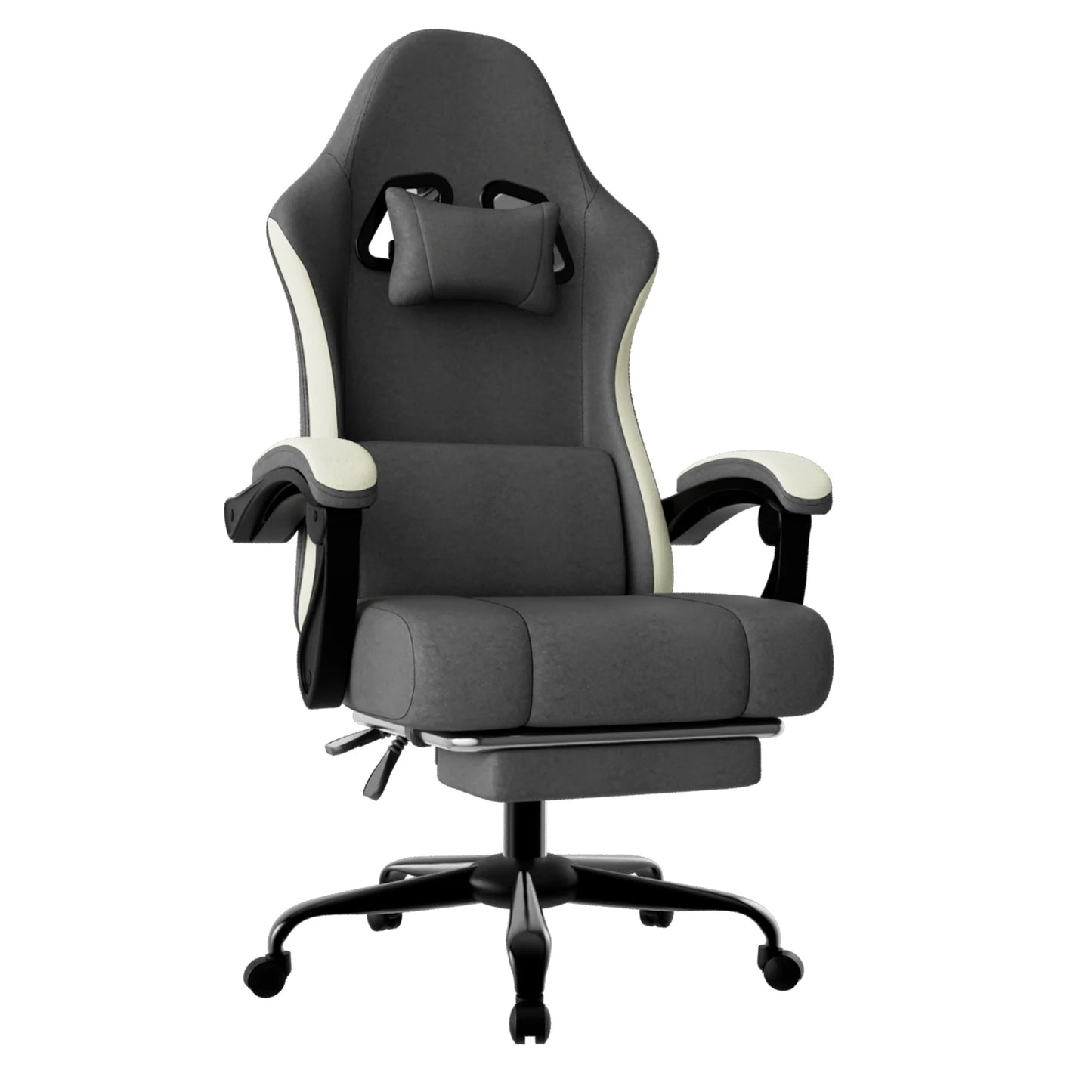 Ergonomic Gaming Chair with Individually Wrapped Spring Cushioning Breathable Fabric Adjustable Lumbar Support for