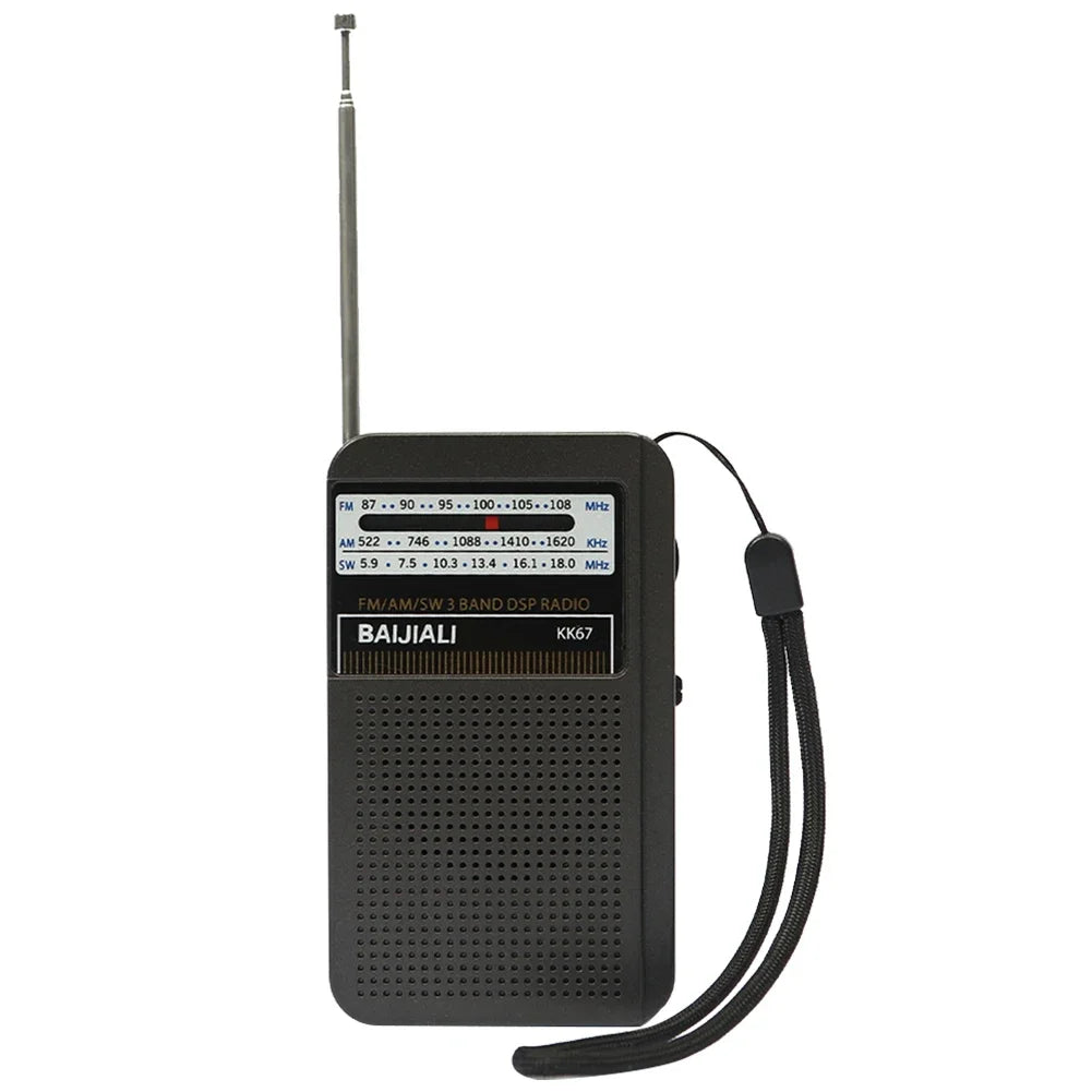 Portable Mini Radio Full Band FM/AM/SW Battery Operated Radio Player with Telescopic Antenna Emergency Radio Built-in Speaker