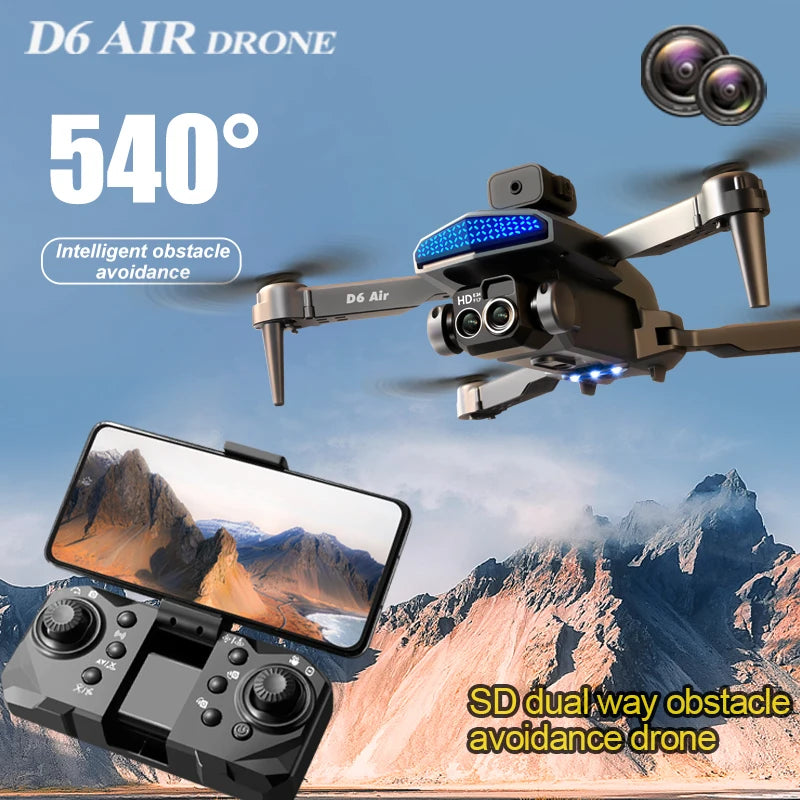 Folding Portable RC Drone 540° Five Way Obstacle Avoidance Electric Dual Camera Optical Flow Hover 2.4G WiFi Image Transmission Lightweight Aerial Drone