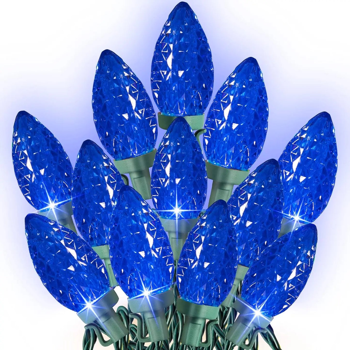 C9 Christmas String Lights, 100 LED 66 FT Waterproof Connectable Green Wire Fairy Lights, Christmas Lights for Indoor Outdoor