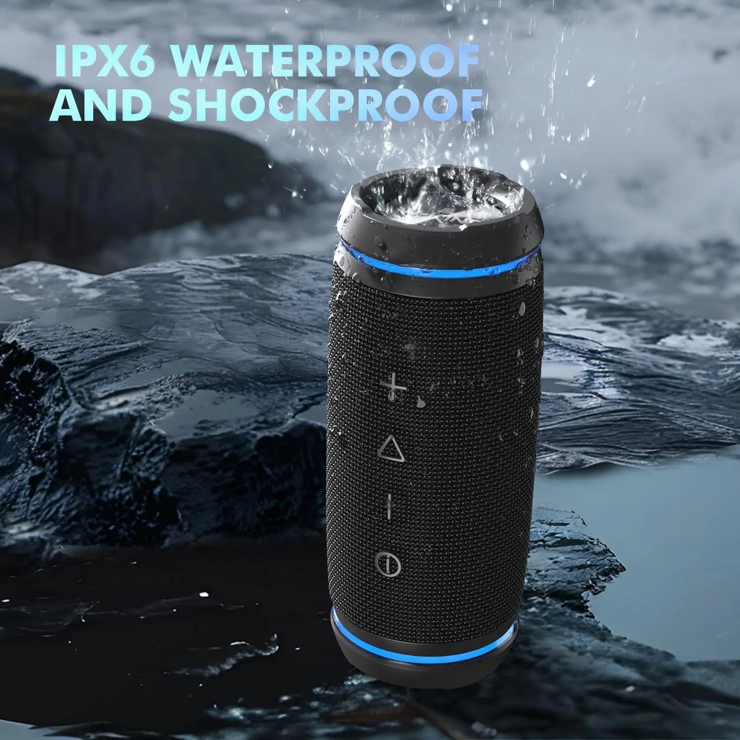 Portable Bluetooth Speaker Loud, 36W Extra Bass,360° Surround Hi-Fi Sound,24H Playtime,BT5.4, IPX6 Waterproof
