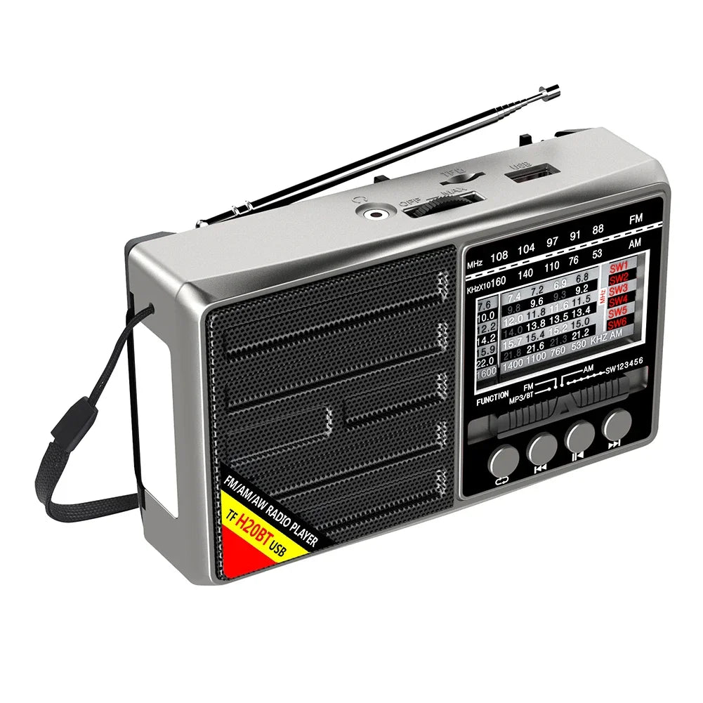 Portable Mini Radio Full Band FM/AM/SW Battery Operated Radio Player with Telescopic Antenna Emergency Radio Built-in Speaker