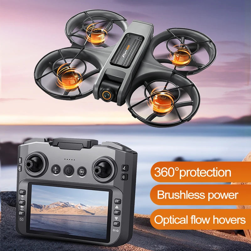 RC Drone One Button Control Stable Hover 360° Surround Protection Brushless Motor Wind Resistant High Value Styling FPV Drone Toy