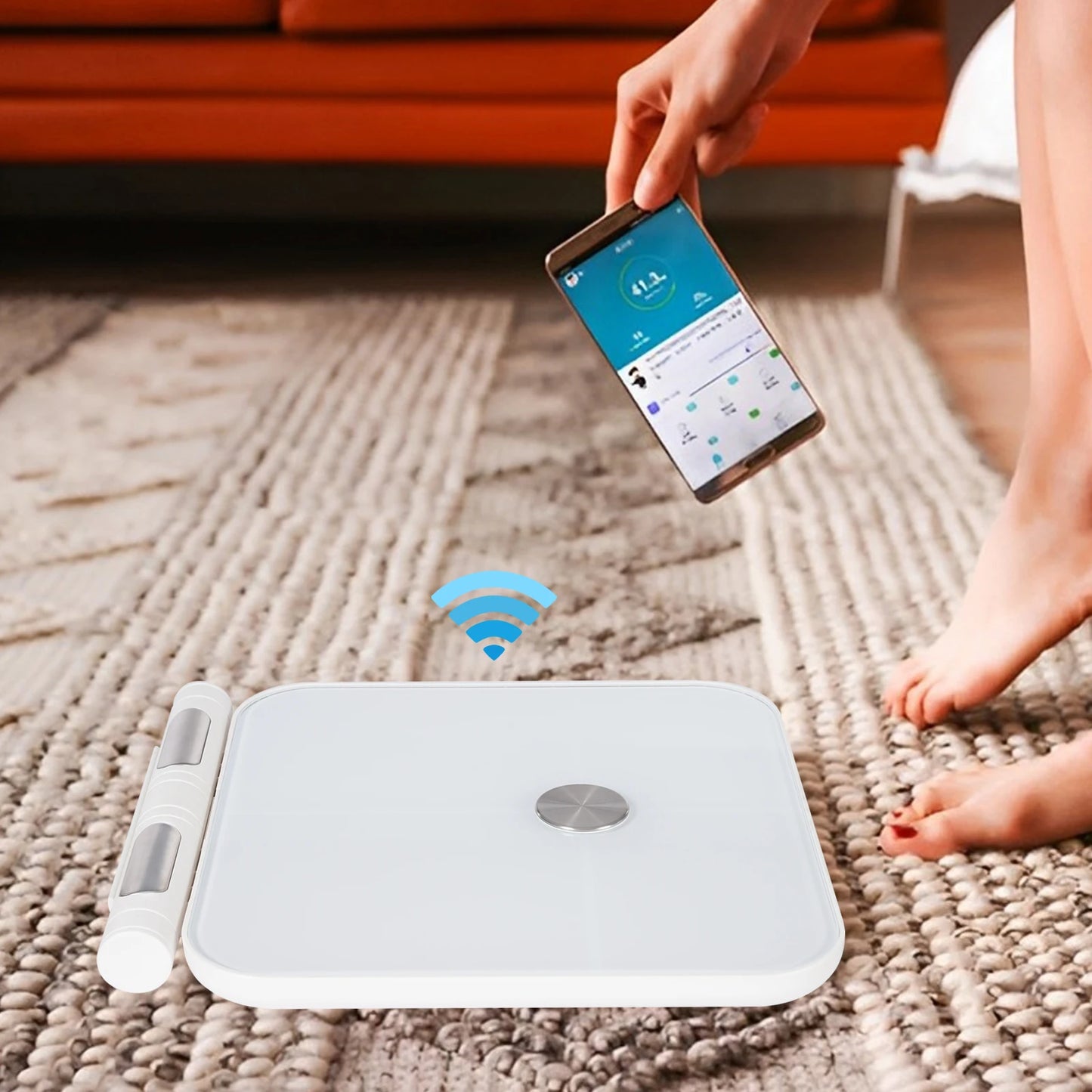 Slim Tempered Glass Bathroom Weight Scale, Low Battery & Overload Alert, Multi-User Health Tracking Scale, Bluetooth APP Tracks 25 Body Metrics for Family