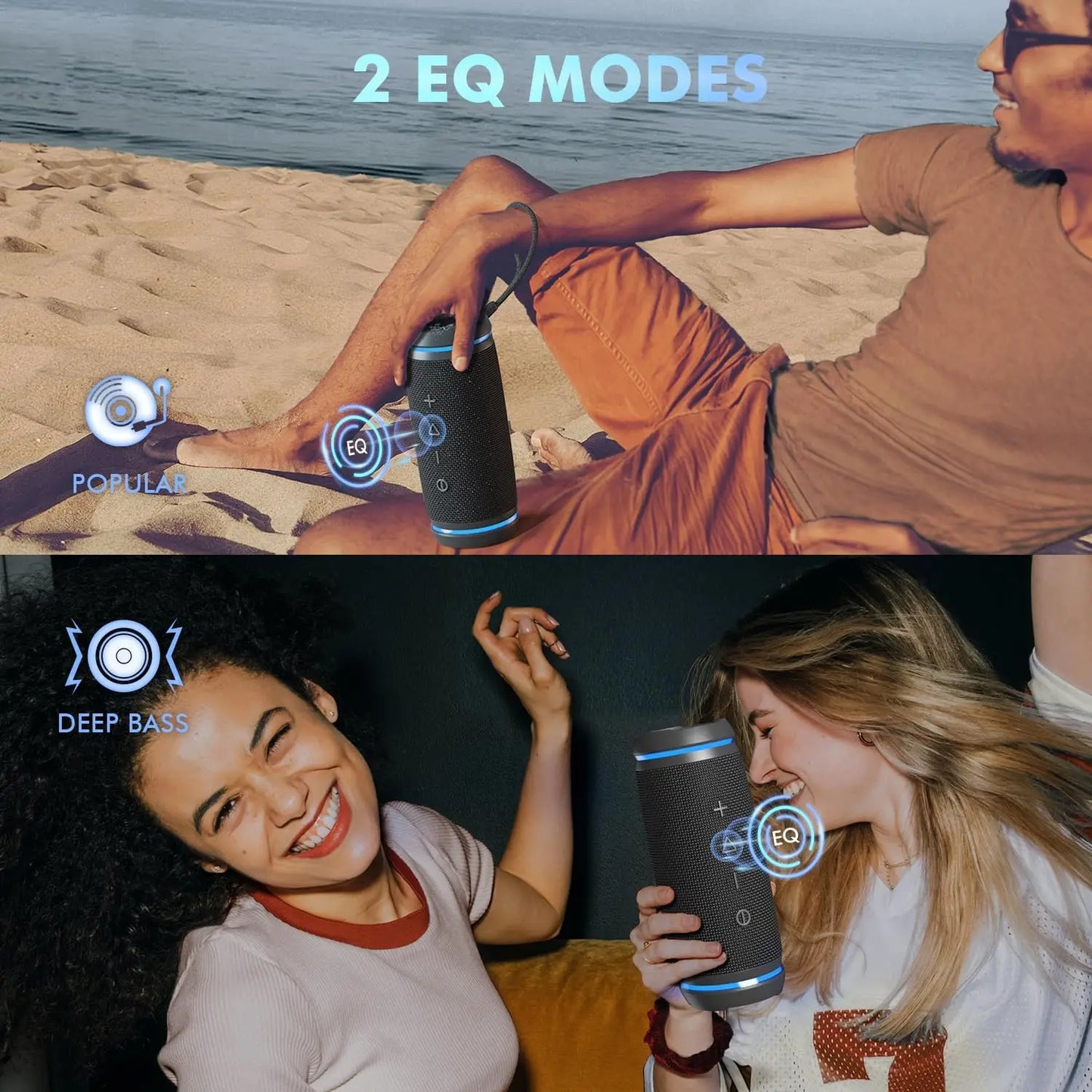 Portable Bluetooth Speaker Loud, 36W Extra Bass,360° Surround Hi-Fi Sound,24H Playtime,BT5.4, IPX6 Waterproof