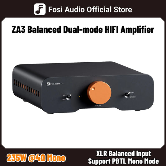 Fosi Audio ZA3 Stereo Power Amplifier TPA3255 Class D HiFi Audio Amp for Passive Bookshelf Speaker With XLR/RCA/Balanced Input