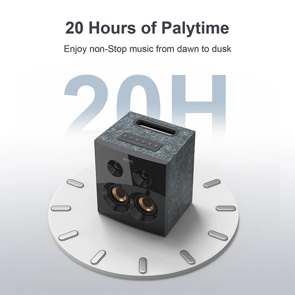 DOSS Home Bookshelf Bluetooth Speaker Powerful 90W Stereo Sound Extra Bass Subwoofer Sound Box 20H Playtime TWS Wireless Speaker