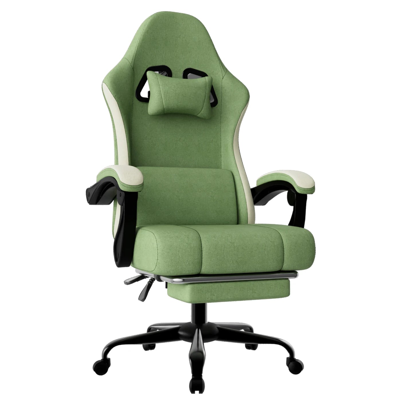 Ergonomic Gaming Chair with Individually Wrapped Spring Cushioning Breathable Fabric Adjustable Lumbar Support for
